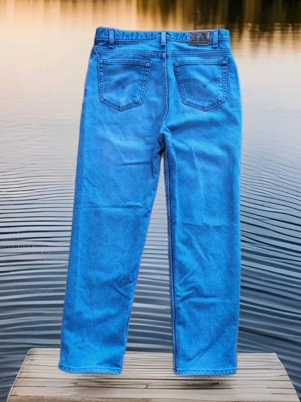 VTG USA Levis 540 Flex Jeans Mens 36x29(34x29) Blue Stretch Denim Y2K Brown Tab